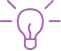 Idée lumineuse : icône d'ampoule pour innovation Icône stylisée d'une ampoule violette allumée avec des rayons de lumière symbolisant une idée, une innovation ou une solution.